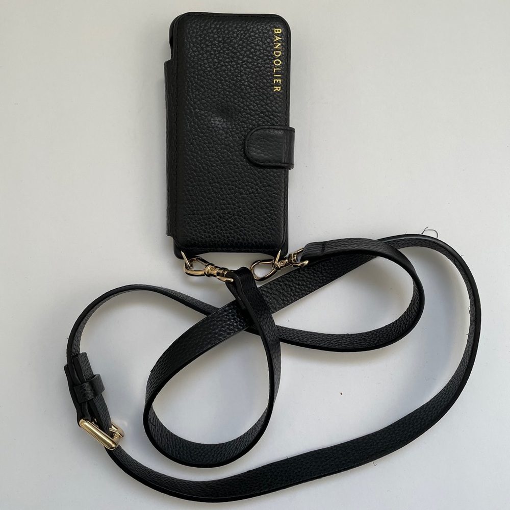 Bandolier phone side slot leather crossbody